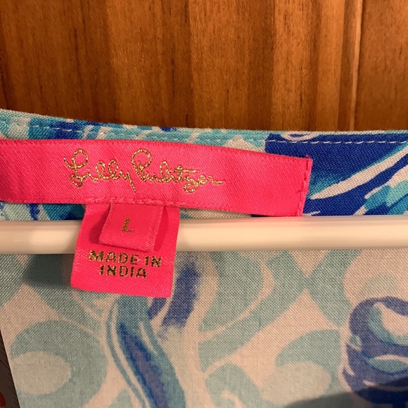 L Lilly Pulitzer Keona tunic, Bennett Blue Out of the Blue print - Picture 2 of 6